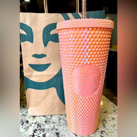 NWT Starbucks Orange Studded Tumbler 24oz - Picture 1 of 7